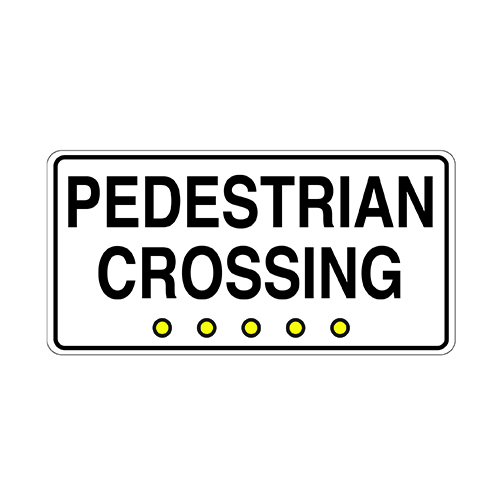 Illuminated sign - Pedestrian crossing - 5xLeds - Aluminium 0.080 - Vinyl Engineer Grade- 24x12 - STANDARD IZ - Image 2