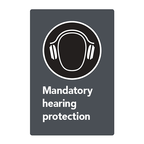 Poster - Mandatory Hearing Protectors - Aluminum 0.064 - Glossy Laminated Engineer Grade Vinyl - 12x18 - STANDARD - Image 2