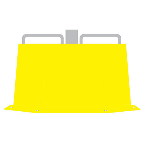 Base de béton renforcée - 250Lbs - Cage en acier peinture jaune avec plaque en acier 3/16 - 12x18x18x30- STANDARD IZ – Image 5