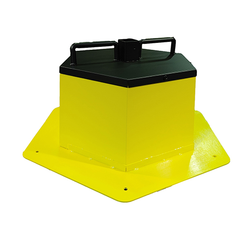Base de béton renforcée - 250Lbs - Cage en acier peinture jaune avec plaque en acier 3/16 - 12x18x18x30- STANDARD IZ – Image 4