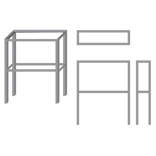 Support base - Wall box - Aluminium 1.5 x 1.5 - 36 x 10 x 42 - STANDARD IZ - Image 2