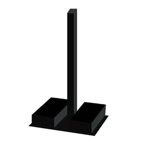 Square steel base - Post - Black paint - Forkliftable - 2x2x60 - STANDARD IZ - Image 3