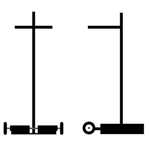 Base en acier carrée - Poteau - Peinture noire - Transportable avec roulettes et poignée - 2x2x60 - STANDARD IZ – Image 5