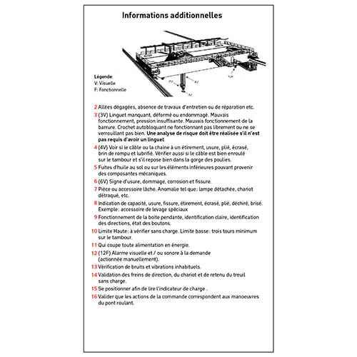 Carnet de vérification visuelle d'équipement mobile pour pont roulant - 4x9 - STANDARD IZ – Image 5