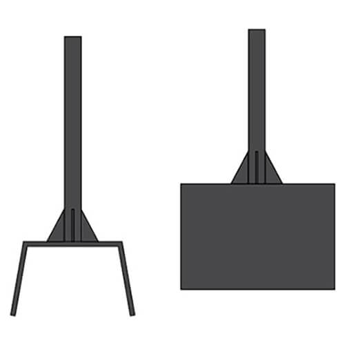 Steel jersey holder - Post - Black paint - 1.5x1.5x48 - STANDARD IZ - Image 2