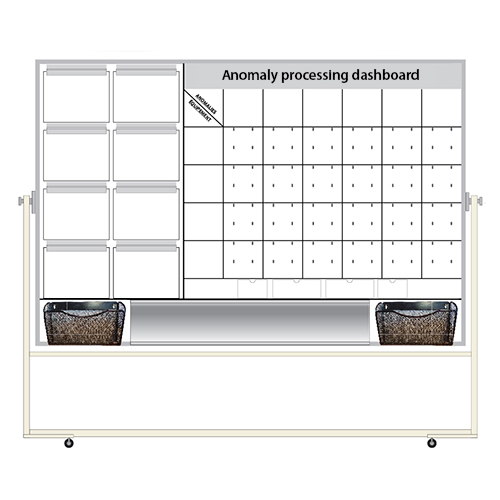 Tableau de bord magnétique recto verso sur cadre basculant - Fini porcelaine - Cadre en acier - Moulure en aluminium anodisé - 72x48 - STANDARD IZ – Image 3