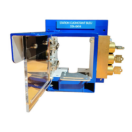 Verrouillage - Boitier mural détachable pour serrure de type ketch - Aluminium 0.125 et PVC 0.50 - Peinture émail bleue - 9x9x4.875 - STANDARD IZ – Image 6