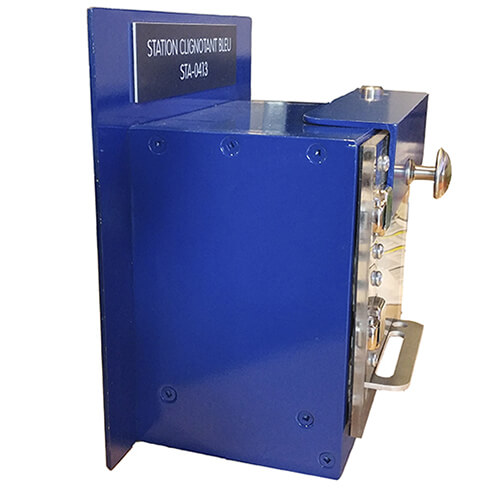 Verrouillage - Boitier mural détachable pour serrure de type ketch - Aluminium 0.125 et PVC 0.50 - Peinture émail bleue - 9x9x4.875 - STANDARD IZ – Image 12