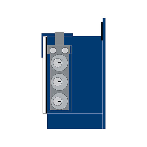 Verrouillage - Boitier mural détachable pour serrure de type ketch - Aluminium 0.125 et PVC 0.50 - Peinture émail bleue - 9x9x4.875 - STANDARD IZ – Image 14