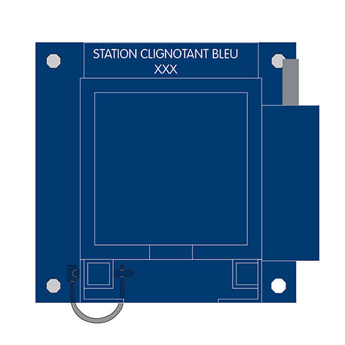 Verrouillage - Boitier mural détachable pour serrure de type ketch - Aluminium 0.125 et PVC 0.50 - Peinture émail bleue - 9x9x4.875 - STANDARD IZ – Image 15