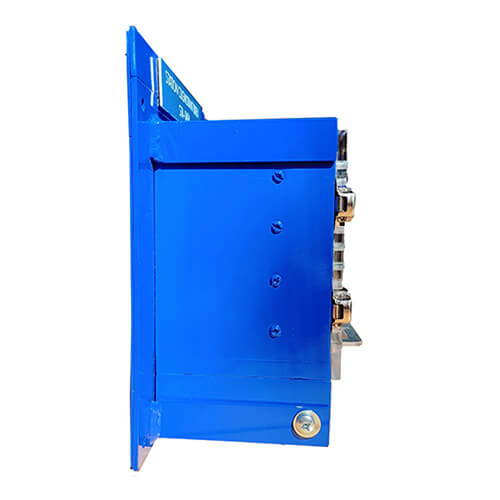 Verrouillage - Boitier mural détachable pour serrure de type ketch - Aluminium 0.125 et PVC 0.50 - Peinture émail bleue - 9x9x4.875 - STANDARD IZ – Image 2