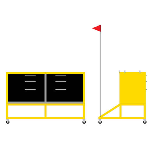 Locking Devices - Bottom of the Station - Aluminium - Yellow paint - 60x24x20 - STANDARD IZ - Image 6