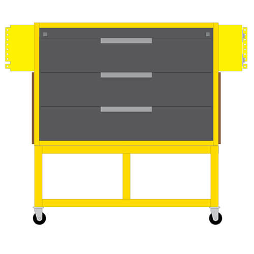 Lock - Bottom of Station - 5 boxes - Aluminium - Yellow paint - 36x24x20 - STANDARD IZ - Image 6