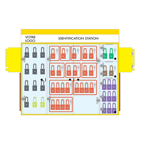 Lock - Station - 2 boxes - Aluminium 0.125 - Yellow paint - 36x31x12 - STANDARD IZ - Image 4