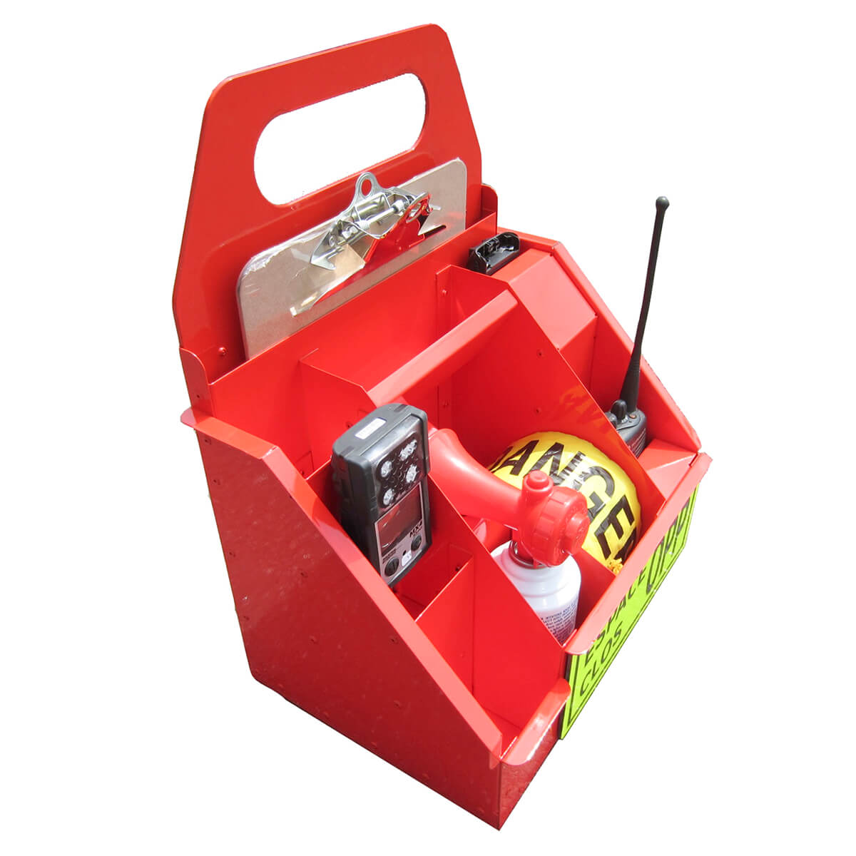 Boitier 5S - Trousse surveillant d'espace clos, 10 compartiments - Aluminium plié riveté, peinture cuite rouge - 13x16x8.5 - STANDARD IZ – Image 2